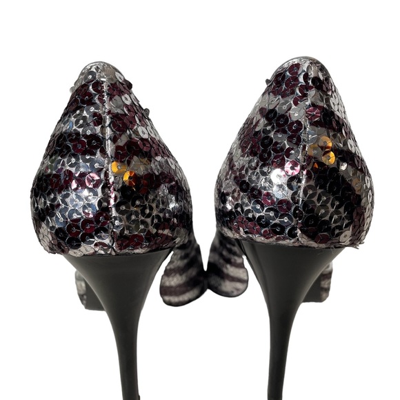 Colin Stuart Sequin Zebra Pointed Toe D’Orsay Pumps Size 7.5 - Picture 3 of 8